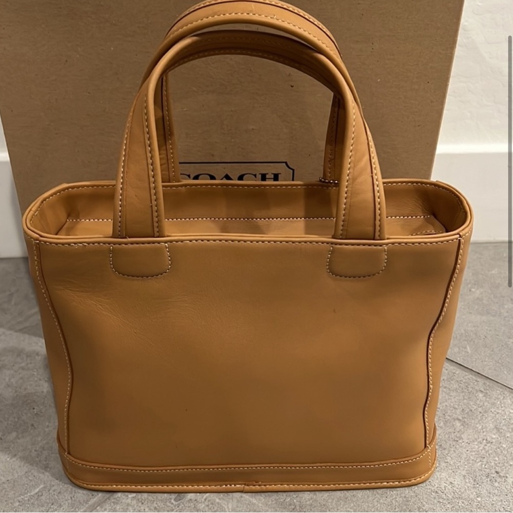 New Vintage Coach Bleeker Tote Satchel Top Handle Tan Leather 9303 - Picture 2 of 5